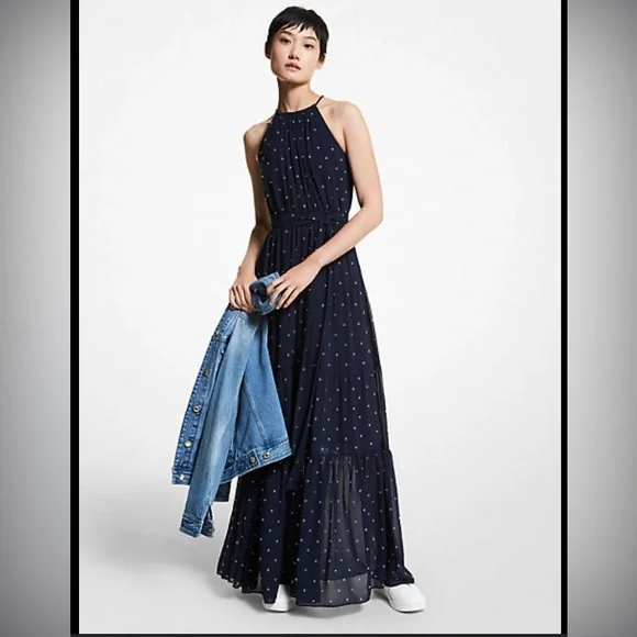 Michael Kors | Dresses | Grommeted Georgette Halter Dress | Poshmark